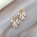 Women's Pearl Stud Earrings Fine Jewelry Classic Precious Cute Stylish Earrings Jewelry Golden For Wedding Party 1 Pair