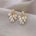 Women's Pearl Stud Earrings Fine Jewelry Classic Precious Cute Stylish Earrings Jewelry Golden For Wedding Party 1 Pair