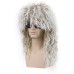 Men and Women Long Curly Brown Gradient White Wig 70s 80s Rocker Mullet Party Funny Wig Costume Wig