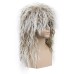 Men and Women Long Curly Brown Gradient White Wig 70s 80s Rocker Mullet Party Funny Wig Costume Wig