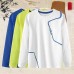 Kids Boys Quick-drying T shirt Tee Solid Color Letter Long Sleeve Crewneck Children Top School Cool Daily Spring Fall White 7-13 Years