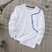 Kids Boys Quick-drying T shirt Tee Solid Color Letter Long Sleeve Crewneck Children Top School Cool Daily Spring Fall White 7-13 Years