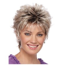 Pixie Cut Wig Brown Wigs for Women Synthetic Wig Short Women's Dark Roots Blonde Wigs Blonde Medium Wigs 6 Inch