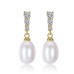 Women's Purple Clear Pink Freshwater Pearl Drop Earrings Fine Jewelry Pear Cut Drop Vintage Elegant S925 Sterling Silver Earrings Jewelry Purple / Rosy Pink / White For Wedding Party 1 Pair