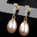 Women's Purple Clear Pink Freshwater Pearl Drop Earrings Fine Jewelry Pear Cut Drop Vintage Elegant S925 Sterling Silver Earrings Jewelry Purple / Rosy Pink / White For Wedding Party 1 Pair