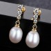 Women's Purple Clear Pink Freshwater Pearl Drop Earrings Fine Jewelry Pear Cut Drop Vintage Elegant S925 Sterling Silver Earrings Jewelry Purple / Rosy Pink / White For Wedding Party 1 Pair