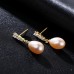 Women's Purple Clear Pink Freshwater Pearl Drop Earrings Fine Jewelry Pear Cut Drop Vintage Elegant S925 Sterling Silver Earrings Jewelry Purple / Rosy Pink / White For Wedding Party 1 Pair