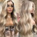 Remy Human Hair 13x4 Lace Front Wig Middle Part Brazilian Hair Wavy Blonde Wig 130% 150% Density Highlighted / Balayage Hair Glueless Pre-Plucked For Women Long Human Hair Lace Wig