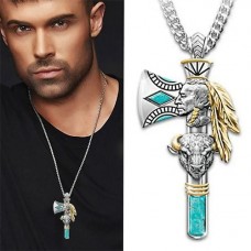 2pcs Necklaces Animal Gothic Indians Pendant Necklace US Pendant Necklaces Jewelry For Women Men