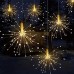 1pc Solar Panel With 3pcs Hanging Solar Firework Lights 270LEDs Starburst Lights Copper Wire Outdoor Waterproof Lights 8 Lighting Modes Fairy Decorative String Lights for Patio Umbrella, Eave, Garden