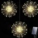 1pc Solar Panel With 3pcs Hanging Solar Firework Lights 270LEDs Starburst Lights Copper Wire Outdoor Waterproof Lights 8 Lighting Modes Fairy Decorative String Lights for Patio Umbrella, Eave, Garden