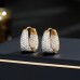 Women's Zircon Hoop Earrings Fine Jewelry Classic Drop Precious Stylish Simple Earrings Jewelry Gold For Gift Festival 1 Pair