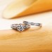 Couple Ring Wedding Classic Silver Copper Precious Fashion Simple 2pcs Zircon