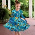 Girls' 3D Butterfly Dress Long Sleeve 3D Print Fall Winter Sports & Outdoor Daily Holiday Cute Casual Beautiful Kids 3-12 Years Casual Dress A Line Dress Above Knee Polyester Regular Fit