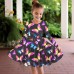 Girls' 3D Butterfly Dress Long Sleeve 3D Print Fall Winter Sports & Outdoor Daily Holiday Cute Casual Beautiful Kids 3-12 Years Casual Dress A Line Dress Above Knee Polyester Regular Fit