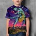 Kids Boys' T shirt Short Sleeve Gray 3D Print Animal Daily Outdoor Active 4-12 Years / Summer