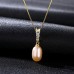 Necklace Purple Freshwater Pearl S925 Sterling Silver Women's Simple Sweet Classic Luminous Wedding Oval Necklace For Wedding Engagement