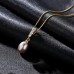 Necklace Purple Freshwater Pearl S925 Sterling Silver Women's Simple Sweet Classic Luminous Wedding Oval Necklace For Wedding Engagement