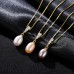 Necklace Purple Freshwater Pearl S925 Sterling Silver Women's Simple Sweet Classic Luminous Wedding Oval Necklace For Wedding Engagement