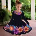 Girls' 3D Graphic Floral Butterfly Dress Long Sleeve 3D Print Summer Fall Sports & Outdoor Daily Holiday Cute Casual Beautiful Kids 3-12 Years Casual Dress A Line Dress Above Knee Polyester Regular