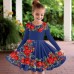 Girls' 3D Graphic Floral Butterfly Dress Long Sleeve 3D Print Summer Fall Sports & Outdoor Daily Holiday Cute Casual Beautiful Kids 3-12 Years Casual Dress A Line Dress Above Knee Polyester Regular