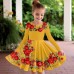 Girls' 3D Graphic Floral Butterfly Dress Long Sleeve 3D Print Summer Fall Sports & Outdoor Daily Holiday Cute Casual Beautiful Kids 3-12 Years Casual Dress A Line Dress Above Knee Polyester Regular