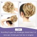 4 Pcs Messy Hair Bun Straight Hairpiece Tousled Updo for Women Hair Extensions Short Ponytail Elastic Scrunchies Curly Hair Accessories