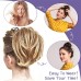 4 Pcs Messy Hair Bun Straight Hairpiece Tousled Updo for Women Hair Extensions Short Ponytail Elastic Scrunchies Curly Hair Accessories