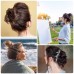 4 Pcs Messy Hair Bun Straight Hairpiece Tousled Updo for Women Hair Extensions Short Ponytail Elastic Scrunchies Curly Hair Accessories