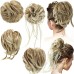 4 Pcs Messy Hair Bun Straight Hairpiece Tousled Updo for Women Hair Extensions Short Ponytail Elastic Scrunchies Curly Hair Accessories