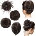 4 Pcs Messy Hair Bun Straight Hairpiece Tousled Updo for Women Hair Extensions Short Ponytail Elastic Scrunchies Curly Hair Accessories