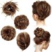 4 Pcs Messy Hair Bun Straight Hairpiece Tousled Updo for Women Hair Extensions Short Ponytail Elastic Scrunchies Curly Hair Accessories