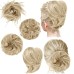 4 Pcs Messy Hair Bun Straight Hairpiece Tousled Updo for Women Hair Extensions Short Ponytail Elastic Scrunchies Curly Hair Accessories