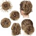 4 Pcs Messy Hair Bun Straight Hairpiece Tousled Updo for Women Hair Extensions Short Ponytail Elastic Scrunchies Curly Hair Accessories