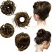 4 Pcs Messy Hair Bun Straight Hairpiece Tousled Updo for Women Hair Extensions Short Ponytail Elastic Scrunchies Curly Hair Accessories