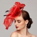 Flowers Feather Net Kentucky Derby Hat Fascinators Headpiece with Feather Floral 1PC Horse Race Ladies Day Melbourne Cup Headpiece