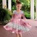 Girls' 3D Color Gradient Dress Long Sleeve 3D Print Fall Winter Sports & Outdoor Daily Holiday Cute Casual Beautiful Kids 3-12 Years Casual Dress A Line Dress Above Knee Polyester Regular Fit