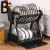 Dish Drainer Dish Drying Rack Kitchen Storage Double Layer Dish Drainer Shelf Knife Fork Container Household Holder with Sink