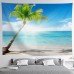 Large Wall Tapestry Art Deco Blanket Curtain Picnic Table Cloth Hanging Home Bedroom Living Room Dormitory Decoration Polyester Fiber Beach Series Coconut Tree Blue Sea White Cloud Blue Sky