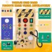 Montessori Busy Board For Toddlers With 8 LED Light Switches Sensory Toy Light Switch Toy Travel Toy For Babies And Toddlers Over 1 Years Old