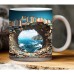 3D Bookshelf Mug, 3D Bookshelves Hole In A Wall Mug, 3D Effect Books Mugs,Creative Space Design Mugs, Coffee Mugs for Library Office,Book Lovers Coffee Mug, A Gift for Readers