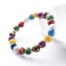 7 Chakra Reiki Healing Stone Bracelet Yoga Balance Energy Imitate Volcanic Stone Beads Jewelry Handmade DIY Beaded Bracelets