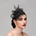 Elegant Feather Net Fascinators Hats with Feathers Fur Floral 1PC Special Occasion Kentucky Derby Horse Race Ladies Day Headpiece