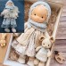 Cotton Body Waldorf Doll Doll Artist Handmade Mini Dress Up Doll Diy（Accessory bear not included）