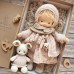 Cotton Body Waldorf Doll Doll Artist Handmade Mini Dress Up Doll Diy（Accessory bear not included）