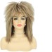 80s Tina Rock Diva Costume Wig for Women Big Hair Blonde 70s 80s Rocker Mullet Wigs Glam Punk Rock Rockstar Cosplay Wig for Halloween Party