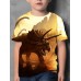 Kids Boys' T shirt Tee Short Sleeve Dinosaur 3D Print Color Block Animal Crewneck Quick Dry Blue Yellow Khaki Children Tops Summer Basic Streetwear 3-12 Years