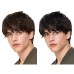 Men's Wig Short Straight Hair Brown Short Hair Fluffy Black Short Curly Hair Oblique Fringe Fringe Fringe