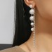 Women's Pearl Drop Earrings Fine Jewelry Tassel Fringe Precious Cute Stylish Earrings Jewelry White For Wedding Party 1 Pair