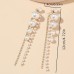 Women's Pearl Drop Earrings Fine Jewelry Tassel Fringe Precious Cute Stylish Earrings Jewelry White For Wedding Party 1 Pair